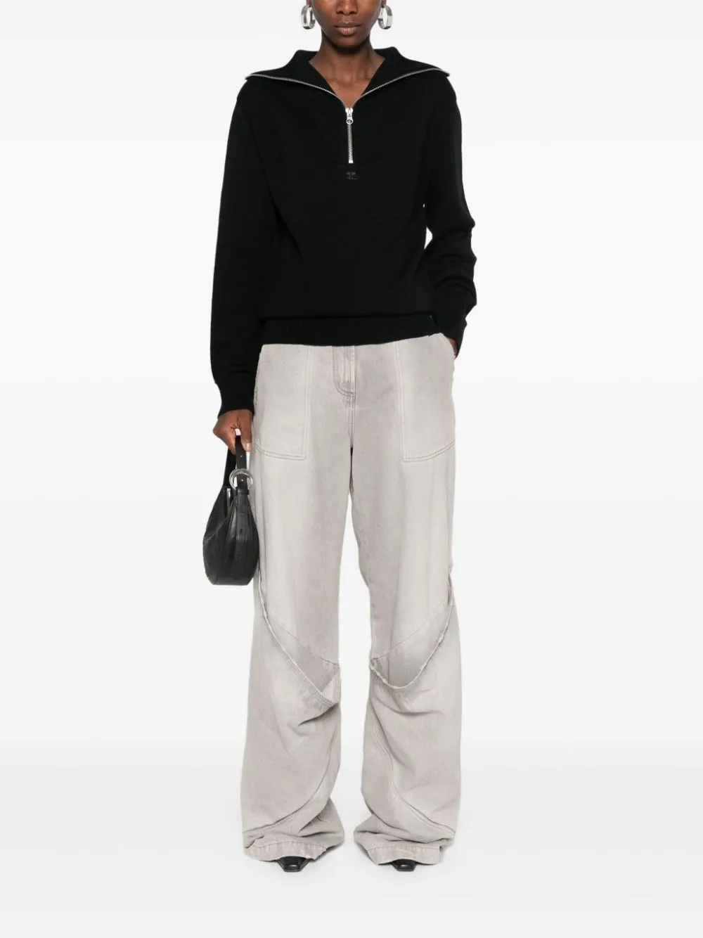 Wool zipped sweater