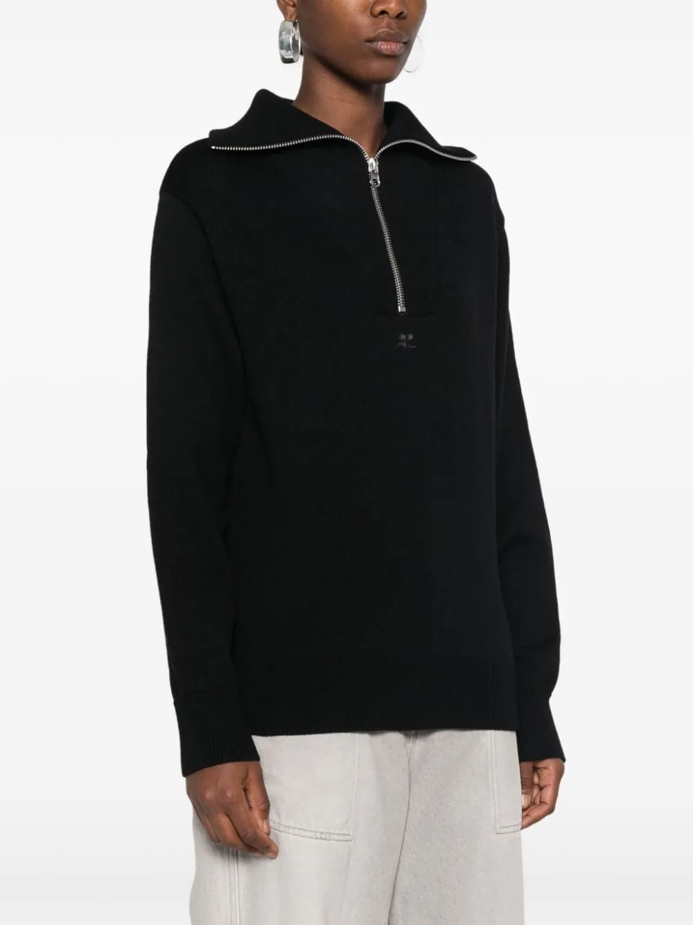 Wool zipped sweater