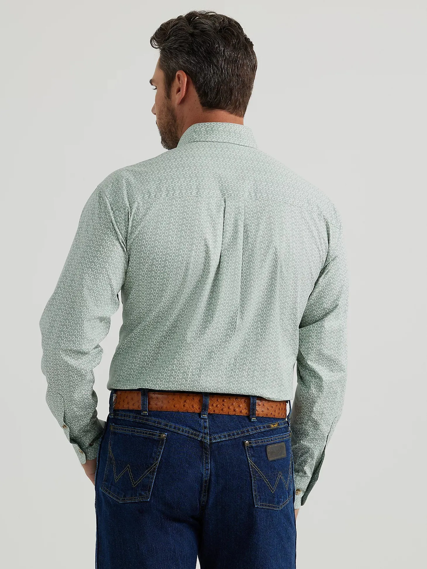 Wrangler Men's Long Sleeve Shirt -  George Strait Grey Smoke Mod