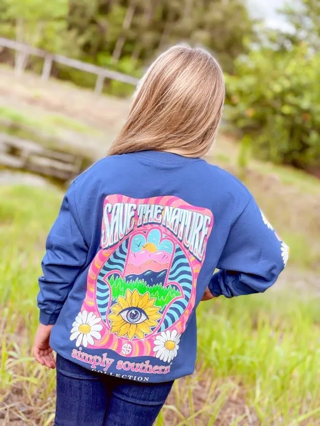 Youth 'Save The Nature' Daisy Hamsa Long Sleeve Tee by Simply Southern