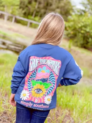 Youth 'Save The Nature' Daisy Hamsa Long Sleeve Tee by Simply Southern
